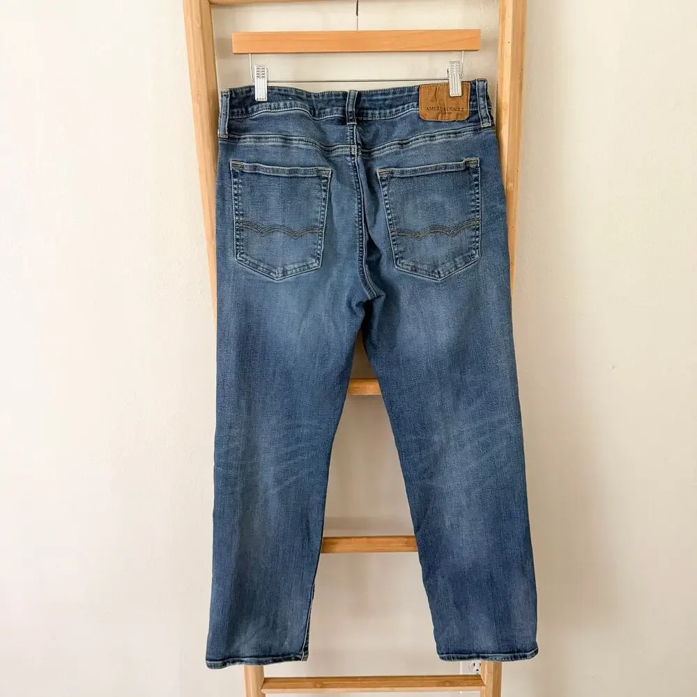 American Eagle Original Straight Extreme Flex Jeans Medium Wash 31x30 Stretch